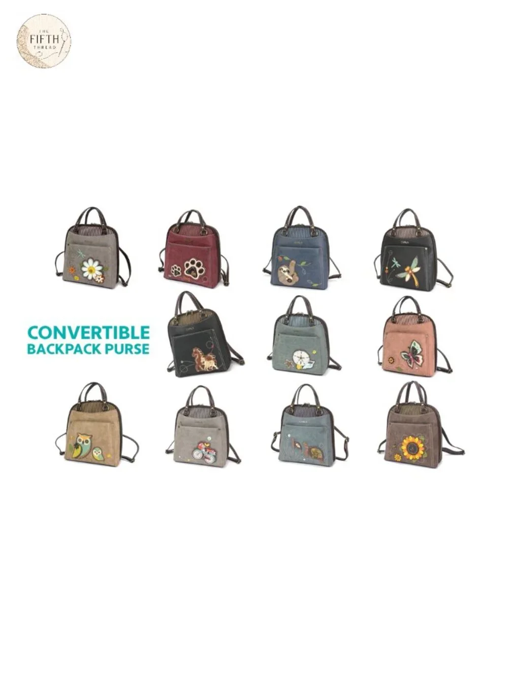 Convertible Backpack Purse with Adjustable Strap Faux Leather Canvas